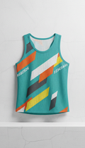 Fresh Teal Mesh Tank with Bold Typography